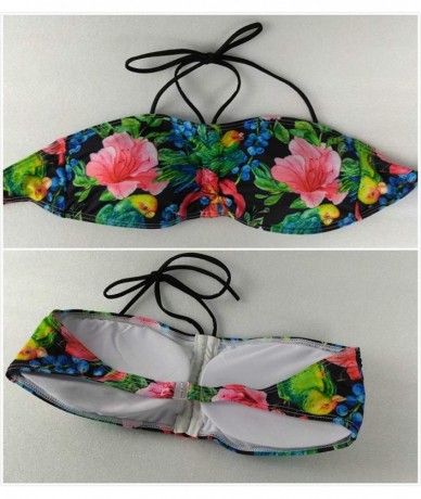 Sets Women's Sexy Bikini Swimsuit Tropical Floral Print Swimwear - Q1 - CU18RCNQWNM $42.79