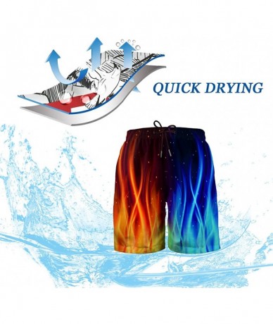 Board Shorts Mens Funny Swim Trunks 3D Graphic Print Quick Dry Surf Beach Board Shorts with Mesh Lining - Style8 - CM18RZEYHH...