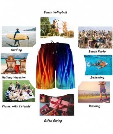 Board Shorts Mens Funny Swim Trunks 3D Graphic Print Quick Dry Surf Beach Board Shorts with Mesh Lining - Style8 - CM18RZEYHH...