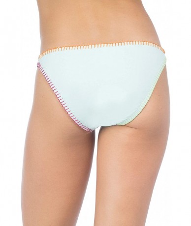 Bottoms Junior's Lets Stitch Together Elastic Bikini Bottom - Crystal Blue - CI185XSLITS $40.36