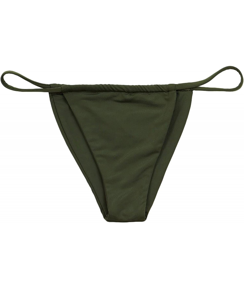 Tankinis Women's Swimwear Bikini String Bottom - Adjustable - Olive - C518CY8ED2M $41.10