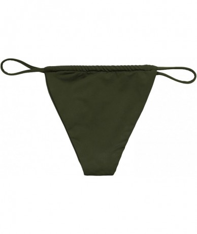 Tankinis Women's Swimwear Bikini String Bottom - Adjustable - Olive - C518CY8ED2M $41.10