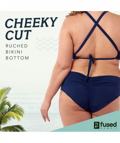 Tops Bikini's | Kohanaiki Tops & Kona Cheeky Bottoms Bikini Swimsuit - Navy-bottom - CS18RXDED86 $85.37