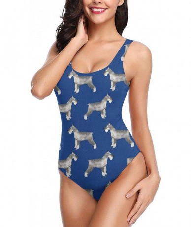 One-Pieces Women One Piece Swimsuit- Swimdress Monokini- Beachwear- Tankini Bikini - Schnauzer Dog - CJ1933NC2RK $56.04