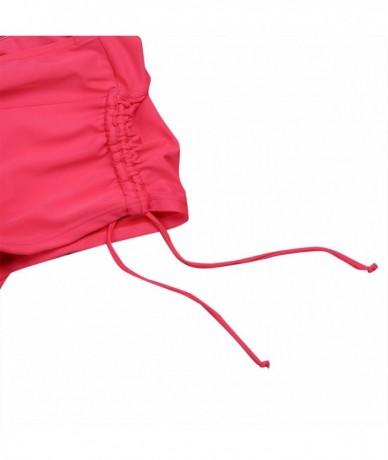 Board Shorts Women's Swim Boardshorts Beach Bikini Bottoms Short Swimwear with Side Ties - Red - CQ18Q4IKWH4 $36.43