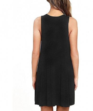 Cover-Ups Women Summer Casual T Shirt Dresses Beach Cover up Plain Tank Dress - A2 Black - CE18O2O7ZK6 $21.27