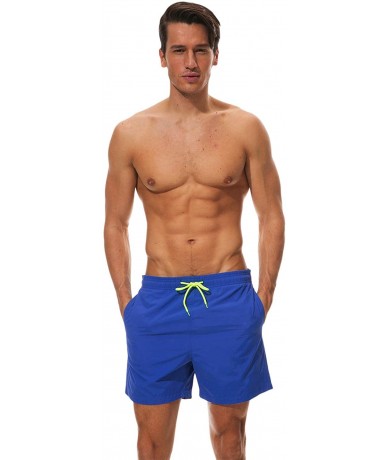 Trunks Men's Swim Trunks Quick Dry Bathing Suits Beach Shorts with Mesh Lining - Ydeep Blue - C718KII3IUN $37.14