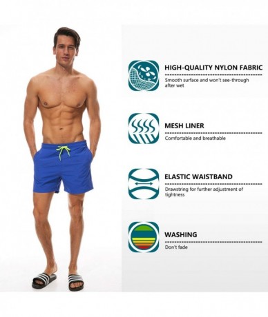 Trunks Men's Swim Trunks Quick Dry Bathing Suits Beach Shorts with Mesh Lining - Ydeep Blue - C718KII3IUN $37.14