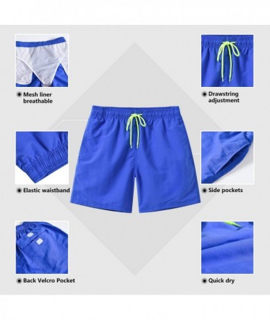 Trunks Men's Swim Trunks Quick Dry Bathing Suits Beach Shorts with Mesh Lining - Ydeep Blue - C718KII3IUN $37.14