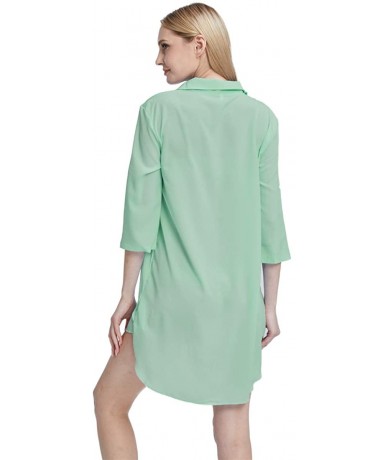 Cover-Ups Beach Shirt Bikini Cover Up Summer Swimsuit Bathing Suit Coverups for Woman - Green - CM199QHY02C $41.52