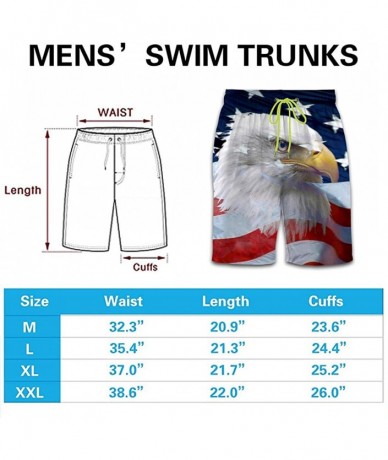 Trunks Men's Swim Trunks Hawaiian Beach Shorts Quick Dry Sport Surfing Board Pants - American Stripe Star Palm Tree - America...