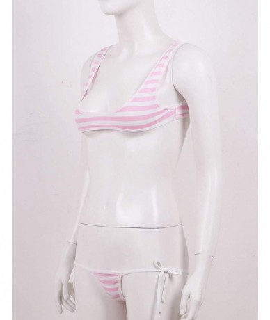 Sets Women Strawberry Micro Monokini Bikini Mini Slingshot Swimsuit Extreme Beachwear - Pink&white K - C419DA0YQ2G $31.25