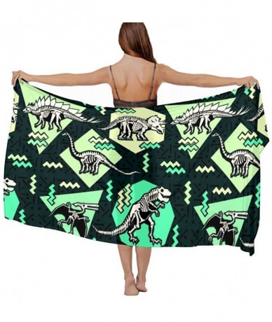 Cover-Ups Women Fashion Shawl Wrap Summer Vacation Beach Towels Swimsuit Cover Up - Dinosaur Bones - C7196TY90GM $45.21