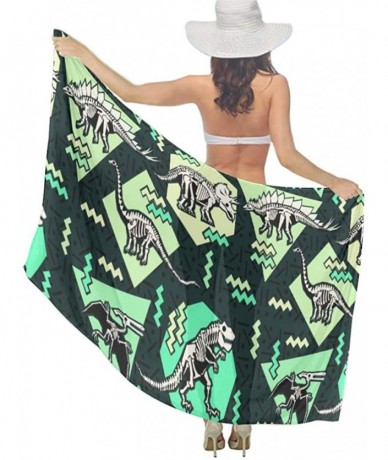 Cover-Ups Women Fashion Shawl Wrap Summer Vacation Beach Towels Swimsuit Cover Up - Dinosaur Bones - C7196TY90GM $45.21