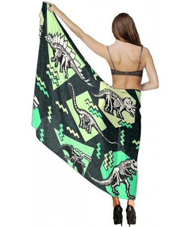 Cover-Ups Women Fashion Shawl Wrap Summer Vacation Beach Towels Swimsuit Cover Up - Dinosaur Bones - C7196TY90GM $45.21