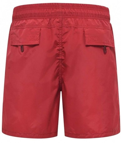 Trunks Fashion Short Men's Swim Trunks Boardshorts Quick Dry Beach Wear Shorts with Mesh Lining - Wine Red - C218SKSEQO8 $33.83