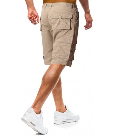 Briefs Men's Relaxed Fit Multi-Pocket Outdoor Cargo Short Athletic Durable Big & Tall Side Hiker Short Boxer Brief - Khaki - ...