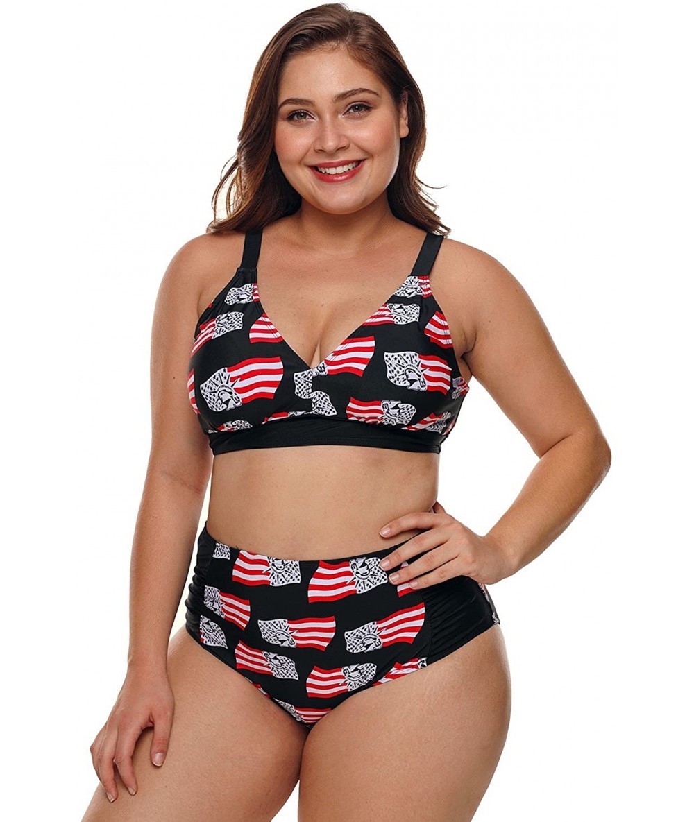 One-Pieces Woman's Sexy Usa America Flag One Piece Swimsuit Swimwear - Usa Flag3 - CM18G8LD0A4 $43.81