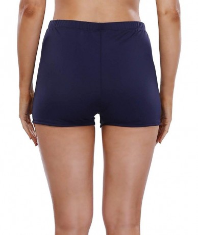 Board Shorts Women's Stretch Swim Bottom Sport Board Shorts Solid Tankini Shorts - Navy Basic - CU18KXC3XLN $31.68