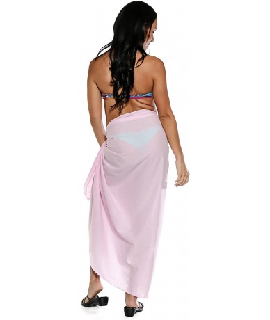 Cover-Ups Womens Cotton Sarong in Your Choice of Colors - Light Pink Cotton - Bg - C212KTRXV6F $28.59