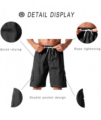 Trunks Men's Swim Trunks Quick Dry Beach Shorts Bathing Suits with Pockets - A-light Gray - C318UKRZCT3 $42.40