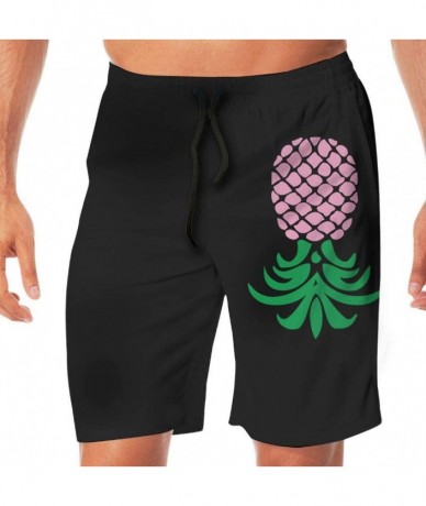 Board Shorts Men's Swim Suits Upside Down Pineapple Casual Sport Beach Boardshort with Pocket - White - CN18H6I4CL6 $54.96