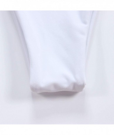 Sets Women's 2PCS Swimsuit Short Sleeve High Cut Bikini Set Bathing Suits - White - C918OYRYXT4 $42.04