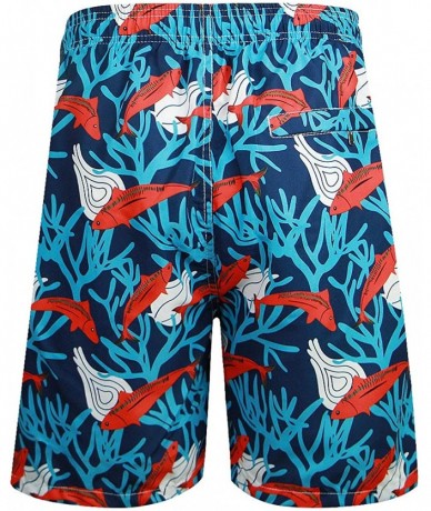 Board Shorts Men's Swim Trunk Beach Shorts - Blue Grass - CQ18YHRKAKQ $33.52