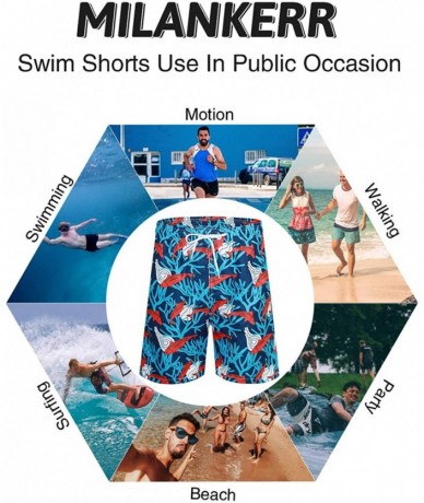 Board Shorts Men's Swim Trunk Beach Shorts - Blue Grass - CQ18YHRKAKQ $33.52