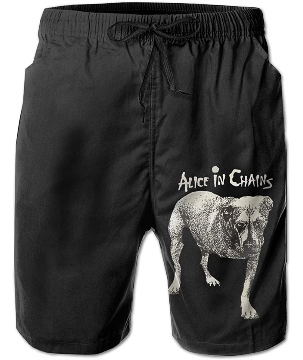 Trunks Men's Alice in Chains Quick Dry Classic Logo Series Swim Trunk. - C319E4KZ2TO $58.52