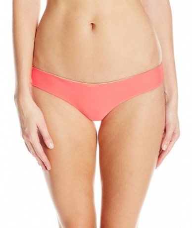 Bottoms Women's Cosita Buena Reversible Buns Out Bikini Bottom - Fire Coral - CW129SHQCWH $65.43