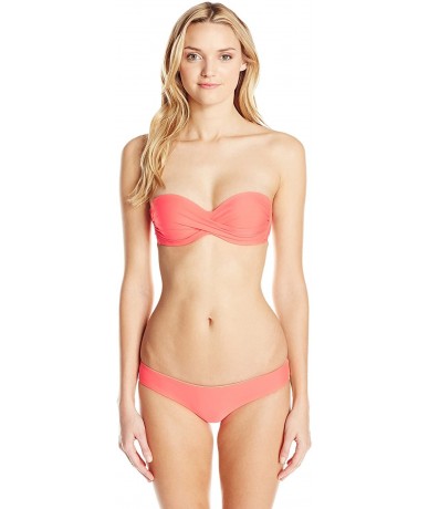 Bottoms Women's Cosita Buena Reversible Buns Out Bikini Bottom - Fire Coral - CW129SHQCWH $65.43