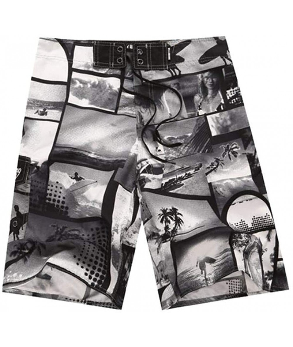 Board Shorts Beach Surf Shorts Fast Dry Beach Pants Men Swimming Shorts Printing - 2 - C018R7XWZTU $46.19