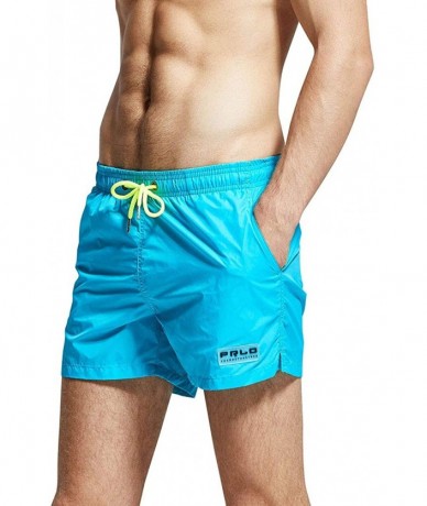 Trunks Mens Swim Trunks Quick Dry Swim Shorts Waterproof Bathing Suit Swimsuit with Pockets - Sky Blue - C21987N4XLM $27.71