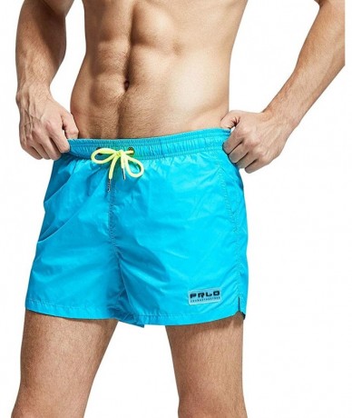 Trunks Mens Swim Trunks Quick Dry Swim Shorts Waterproof Bathing Suit Swimsuit with Pockets - Sky Blue - C21987N4XLM $27.71