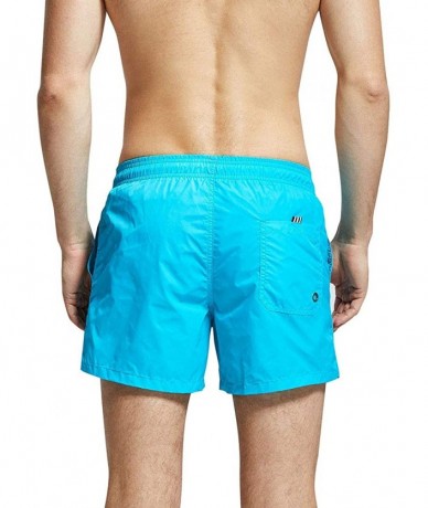 Trunks Mens Swim Trunks Quick Dry Swim Shorts Waterproof Bathing Suit Swimsuit with Pockets - Sky Blue - C21987N4XLM $27.71