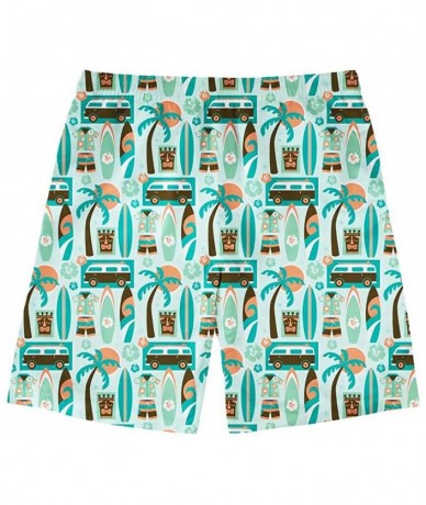 Trunks Men's Summer Beach Shorts Board Swim Trunks with Pockets Sports Shorts - Retro Surf - CJ18OATGYIN $21.09