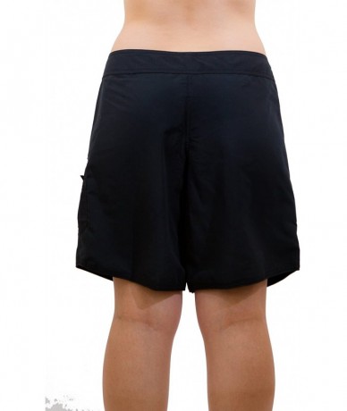 Board Shorts Women's Solid Long Boardshort - Black - CM11HL19B4T $59.65