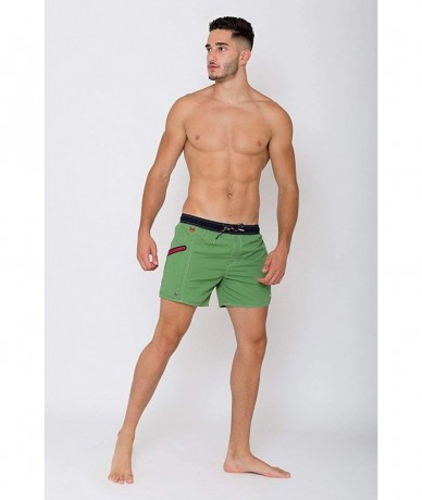 Board Shorts Quick Dry UV Protection Turquoise Beach Shorts Ozone Right Pocket with Zipper Left Pocket - Green - CK195WLTLL9 ...