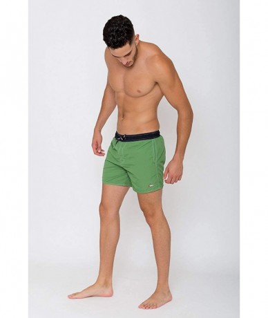 Board Shorts Quick Dry UV Protection Turquoise Beach Shorts Ozone Right Pocket with Zipper Left Pocket - Green - CK195WLTLL9 ...