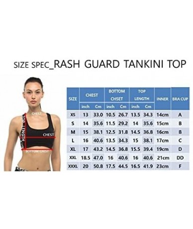 Rash Guards Women Plus Size UPF 50+ Swim Tank Bra Short Top Rash Guard - Grey With Waves Crest - CH1857DZDDD $39.08