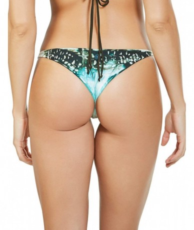 Bottoms Entreaguas Women's Hand Dyed Adjustable Bikini Bottom Thong Swimsuit - Selene - C418S6R6GSI $84.18