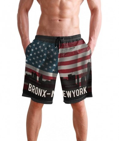 Trunks Vintage Bronx S Men's Beachwear Summer Holiday Surf Quick Dry Swim Trunks with Drawsting - CV18R6TMII7 $47.88