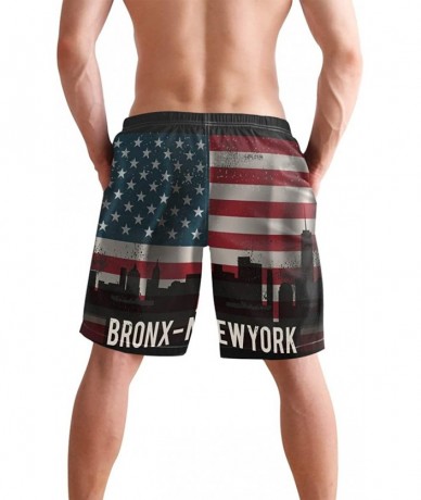 Trunks Vintage Bronx S Men's Beachwear Summer Holiday Surf Quick Dry Swim Trunks with Drawsting - CV18R6TMII7 $47.88