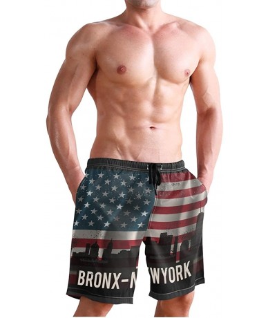 Trunks Vintage Bronx S Men's Beachwear Summer Holiday Surf Quick Dry Swim Trunks with Drawsting - CV18R6TMII7 $47.88