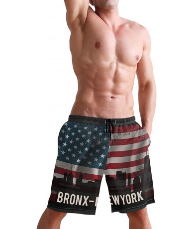 Trunks Vintage Bronx S Men's Beachwear Summer Holiday Surf Quick Dry Swim Trunks with Drawsting - CV18R6TMII7 $47.88