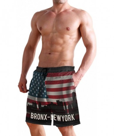 Trunks Vintage Bronx S Men's Beachwear Summer Holiday Surf Quick Dry Swim Trunks with Drawsting - CV18R6TMII7 $47.88