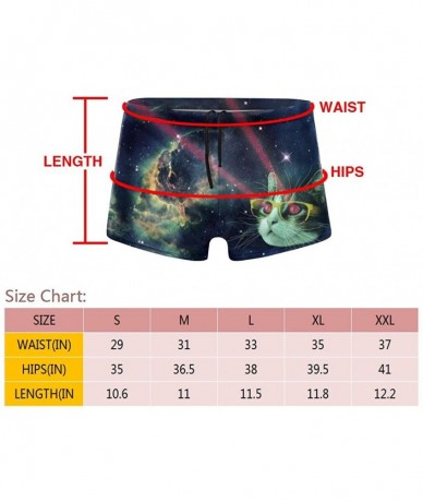 Briefs Red Meme Laser Cat Glasses Basic Men's Swim Trunks Fashion Swimming Surf Board Boxer Brief Shorts Swimwear - Black - C...