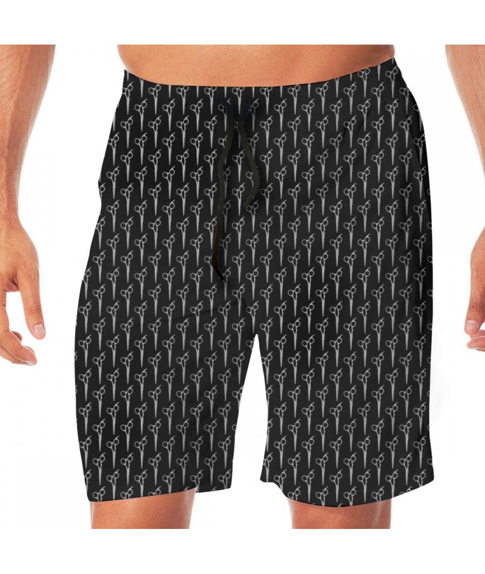 Trunks Mens Casual Beach Shorts Swim Trunks Quick Dry Half Pants - Barber Scissors Black - C019CCUMCEH $47.69