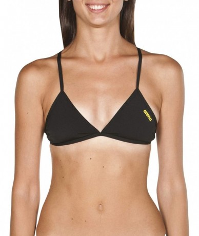 Racing Women's Rule Breaker Feel Triangle MaxLife Bikini Top - Black - CX18CKLO0L7 $39.80